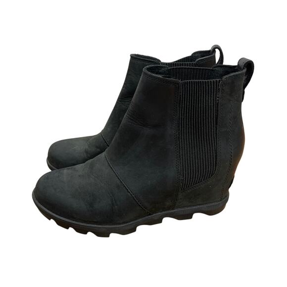 SOREL Joan of Arctic Wedge II Waterproof Leather Suede Slip-on Chelsea Boots 8.5 - Picture 1 of 9